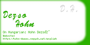 dezso hohn business card